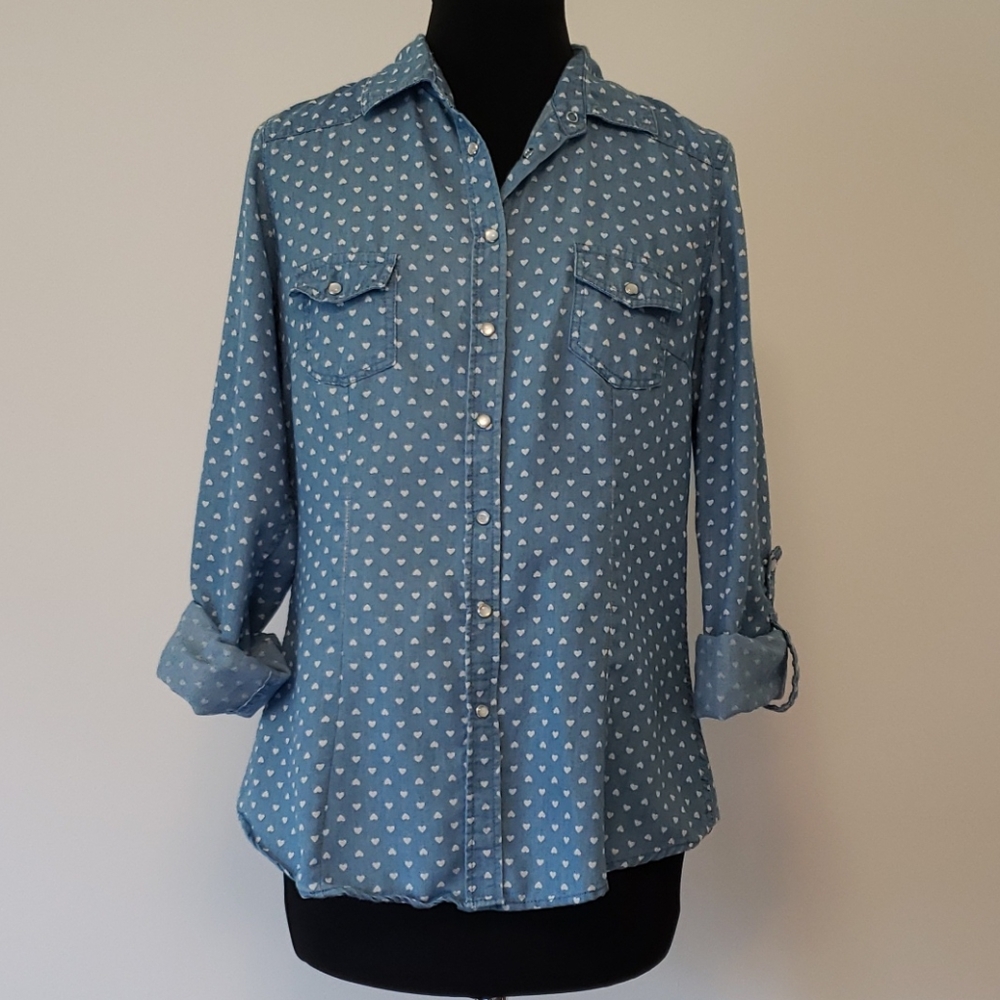 Button up top with hearts